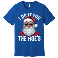 I Do It For The Hoes Funny Santa Claus Face Sunglasses Xmas Funny Gift Premium T-Shirt