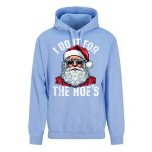 I Do It For The Hoes Funny Santa Claus Face Sunglasses Xmas Funny Gift Unisex Surf Hoodie