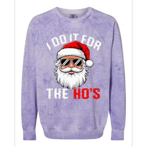 I Do It For The Hos Funny Inappropriate Christmas Santa Face Colorblast Crewneck Sweatshirt