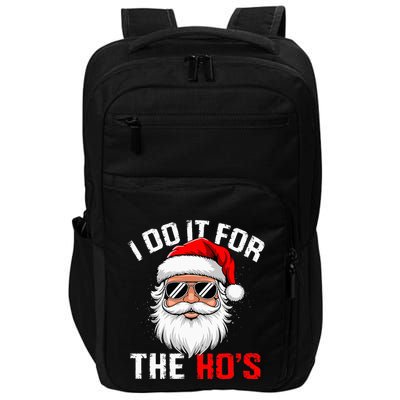 I Do It For The Hos Funny Inappropriate Christmas Santa Face Impact Tech Backpack