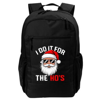 I Do It For The Hos Funny Inappropriate Christmas Santa Face Backpack