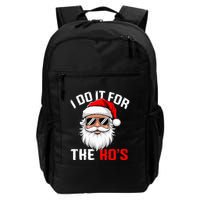 I Do It For The Hos Funny Inappropriate Christmas Santa Face Backpack