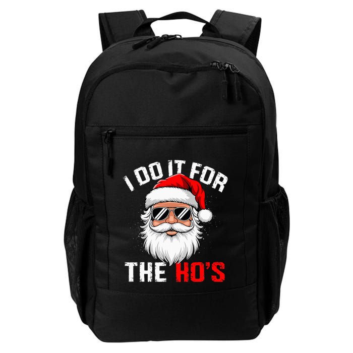 I Do It For The Hos Funny Inappropriate Christmas Santa Face Backpack