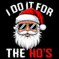 I Do It For The Hos Funny Inappropriate Christmas Santa Face Backpack
