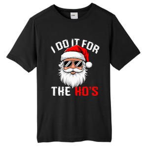 I Do It For The Hos Funny Inappropriate Christmas Santa Face Tall Fusion ChromaSoft Performance T-Shirt