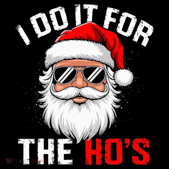 I Do It For The Hos Funny Inappropriate Christmas Santa Face Drawstring Bag