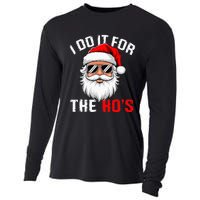 I Do It For The Hos Funny Inappropriate Christmas Santa Face Cooling Performance Long Sleeve Crew