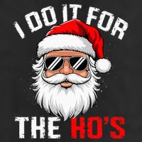 I Do It For The Hos Funny Inappropriate Christmas Santa Face 25L Jumbo Tote