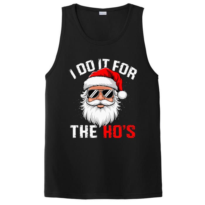 I Do It For The Hos Funny Inappropriate Christmas Santa Face PosiCharge Competitor Tank