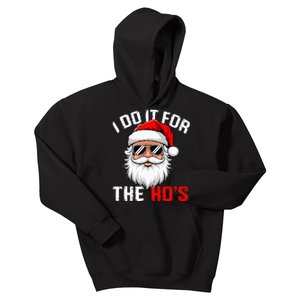 I Do It For The Hos Funny Inappropriate Christmas Santa Face Kids Hoodie