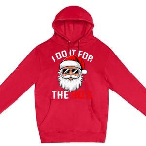 I Do It For The Hos Funny Inappropriate Christmas Santa Face Premium Pullover Hoodie