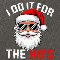 I Do It For The Hos Funny Inappropriate Christmas Santa Face Cotton Canvas Backpack