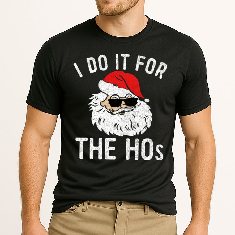 I Do It For The Hos Christmas In July Santa Claus Performance Shirt