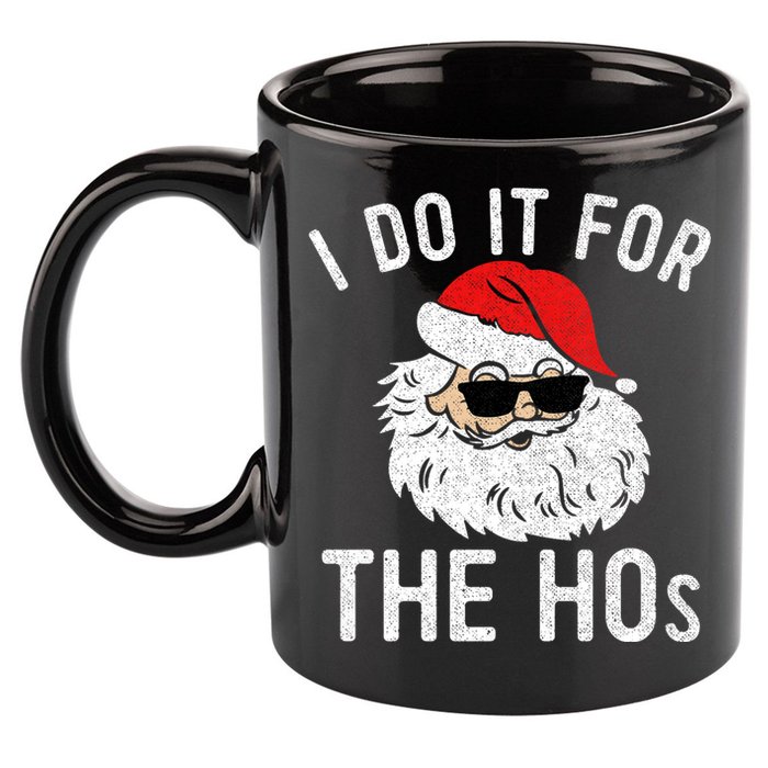 I Do It For The Hos Christmas In July Santa Claus 11oz C Handle Ceramic Mug