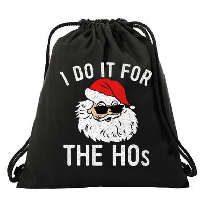 I Do It For The Hos Christmas In July Santa Claus Drawstring Bag