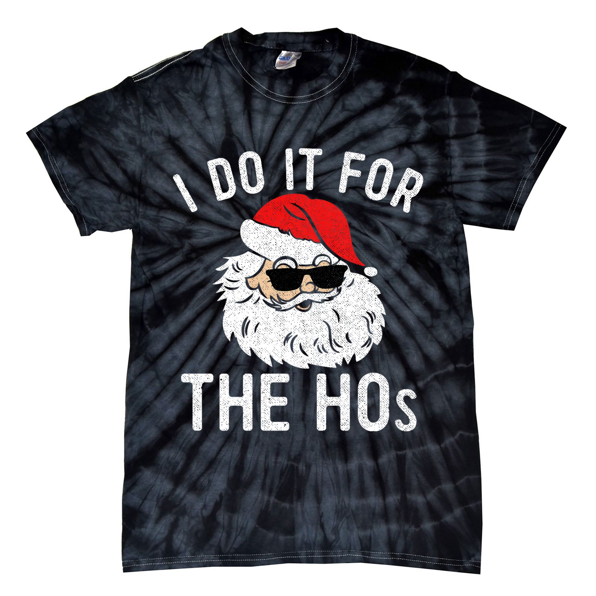 I Do It For The Hos Christmas In July Santa Claus Tie-Dye T-Shirt
