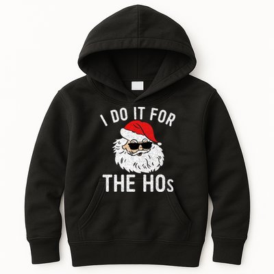 I Do It For The Hos Christmas In July Santa Claus Kids Hoodie