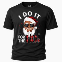 I Do It For The Hos Christmas African American Santa Black Cooling Performance Crew T-Shirt