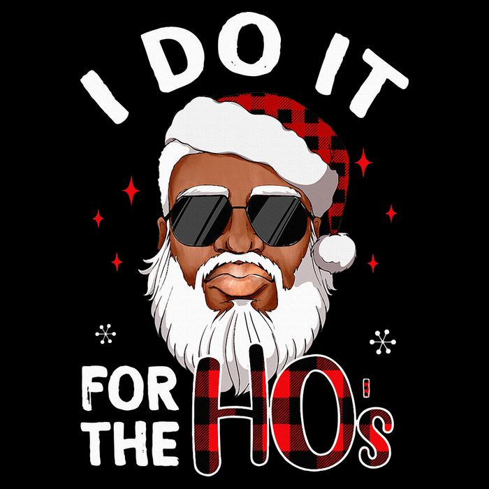 I Do It For The Hos Christmas African American Santa Black Backpack