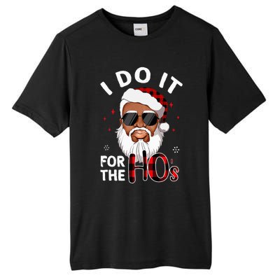 I Do It For The Hos Christmas African American Santa Black Tall Fusion ChromaSoft Performance T-Shirt