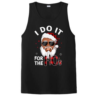 I Do It For The Hos Christmas African American Santa Black PosiCharge Competitor Tank