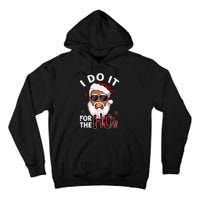 I Do It For The Hos Christmas African American Santa Black Tall Hoodie