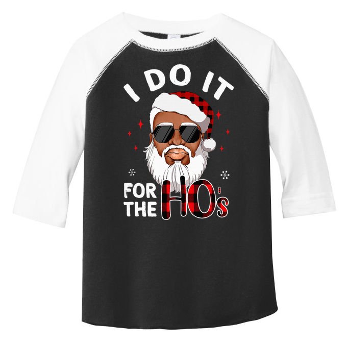 I Do It For The Hos Christmas African American Santa Black Toddler Fine Jersey T-Shirt