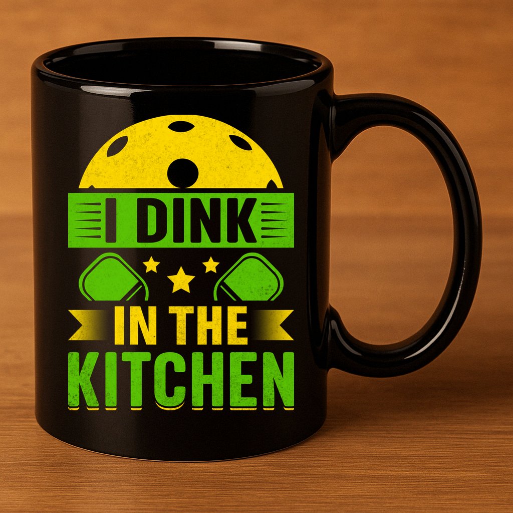 I Dink In The Kitchen Funny Pickleball 11oz C Handle Ceramic Mug