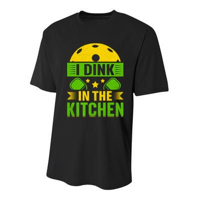 I Dink In The Kitchen Funny Pickleball Youth Performance Sprint T-Shirt