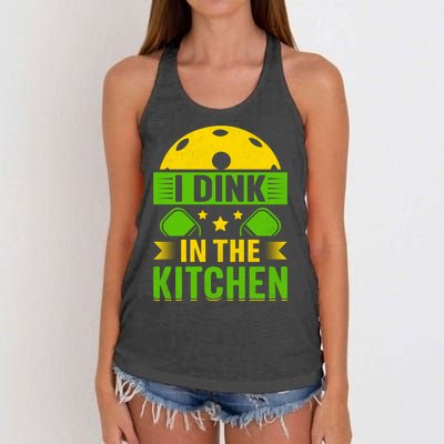 I Dink In The Kitchen Funny Pickleball Women's Knotted Racerback Tank