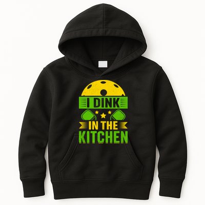 I Dink In The Kitchen Funny Pickleball Kids Hoodie