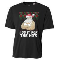 I Do It For The Hos Funny Inappropriate Christmas Santa Cooling Performance Crew T-Shirt