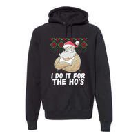 I Do It For The Hos Funny Inappropriate Christmas Santa Premium Hoodie