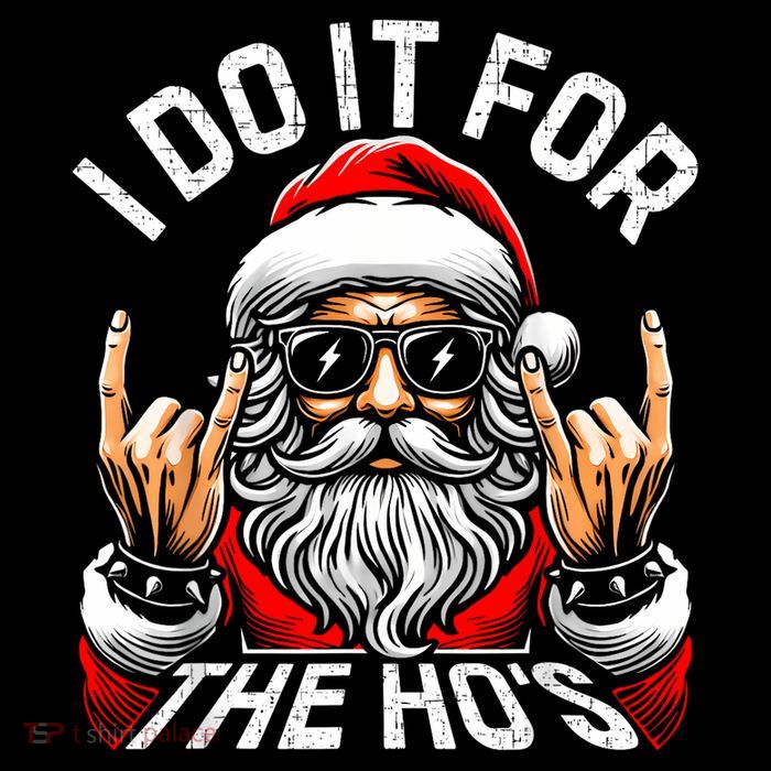 I Do It For The Hos Funny Inappropriate Christmas Santa Sustainable Bucket Hat
