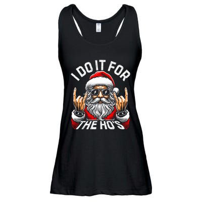 I Do It For The Hos Funny Inappropriate Christmas Santa Ladies Essential Flowy Tank