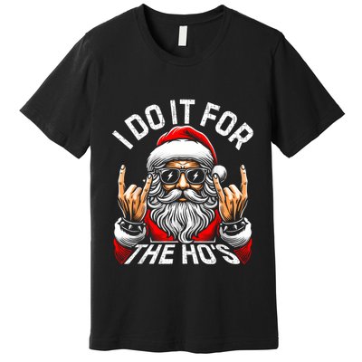 I Do It For The Hos Funny Inappropriate Christmas Santa Premium T-Shirt