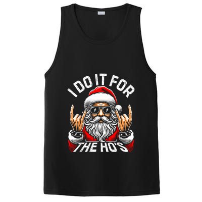 I Do It For The Hos Funny Inappropriate Christmas Santa PosiCharge Competitor Tank