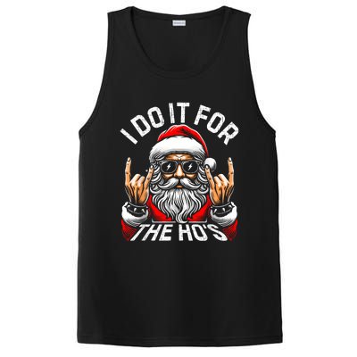 I Do It For The Hos Funny Inappropriate Christmas Santa PosiCharge Competitor Tank