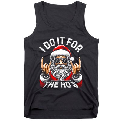 I Do It For The Hos Funny Inappropriate Christmas Santa Tank Top