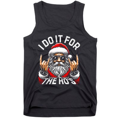 I Do It For The Hos Funny Inappropriate Christmas Santa Tank Top