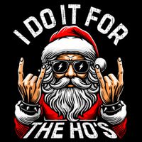 I Do It For The Hos Funny Inappropriate Christmas Santa Women's V-Neck T-Shirt