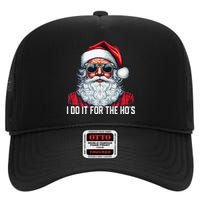 I Do It For The Hos Santa Christmas 2023 Funny Long Sleeve High Crown Mesh Back Trucker Hat