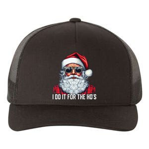 I Do It For The Hos Santa Christmas 2023 Funny Long Sleeve Yupoong Adult 5-Panel Trucker Hat