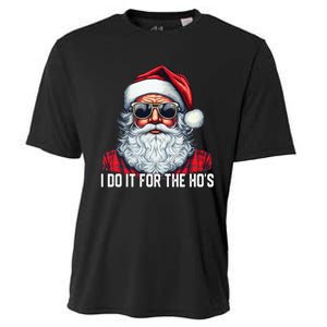 I Do It For The Hos Santa Christmas 2023 Funny Long Sleeve Cooling Performance Crew T-Shirt