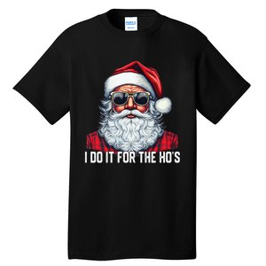 I Do It For The Hos Santa Christmas 2023 Funny Long Sleeve Tall T-Shirt