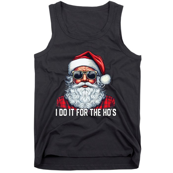 I Do It For The Hos Santa Christmas 2023 Funny Long Sleeve Tank Top