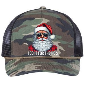 I Do It For The Hos Santa Christmas 2023 Funny Long Sleeve Retro Rope Trucker Hat Cap