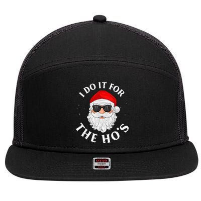 I Do It For The Hos Funny Christmas Pajama Family Xmas  7 Panel Mesh Trucker Snapback Hat