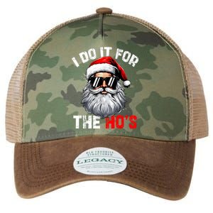 I Do It For The Hos Funny Inappropriate Christmas Santa Face Legacy Tie Dye Trucker Hat