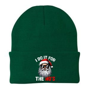 I Do It For The Hos Funny Inappropriate Christmas Santa Face Knit Cap Winter Beanie